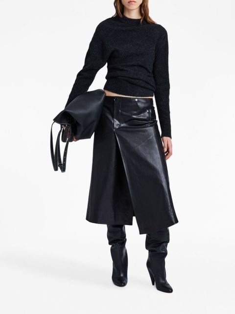 Proenza Schouler asymmetric A-line leather skirt - Black - zdjęcie produktu nr 2