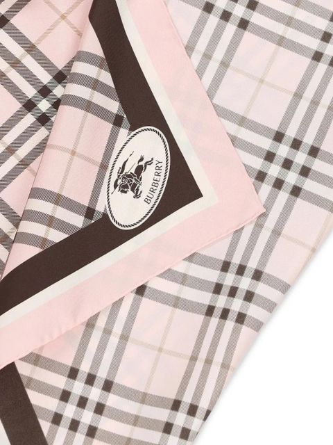 Burberry check-pattern logo scarf - Pink - zdjęcie produktu nr 2
