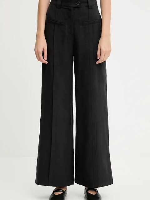 Answear.LAB spodnie damskie kolor czarny szerokie high waist