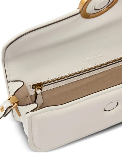 PINKO small Love bird-ring chain cross body bag - White