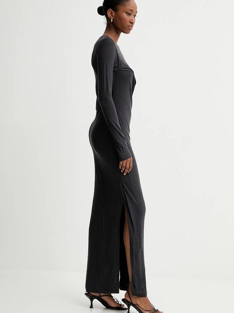 Nanushka sukienka wełniana kolor szary maxi dopasowana NW25PFDR10792 - zdjęcie produktu nr 2