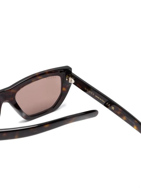Gucci Eyewear geometric-frame sunglasses - Brown - zdjęcie produktu nr 2
