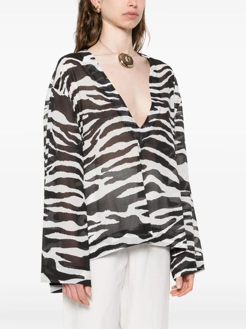 The Attico zebra-print blouse - White - zdjęcie produktu nr 2