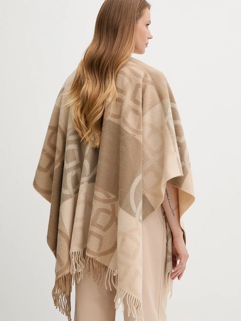 Gant poncho wełniane kolor beżowy lekki 4920262