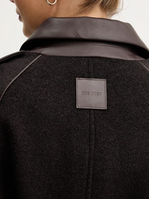 Mos Mosh płaszcz z dodatkiem wełny EVA kolor brązowy 172920