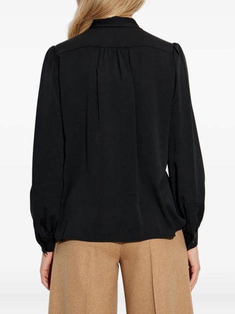 Max Mara tie-fastening puff-sleeve blouse - Black