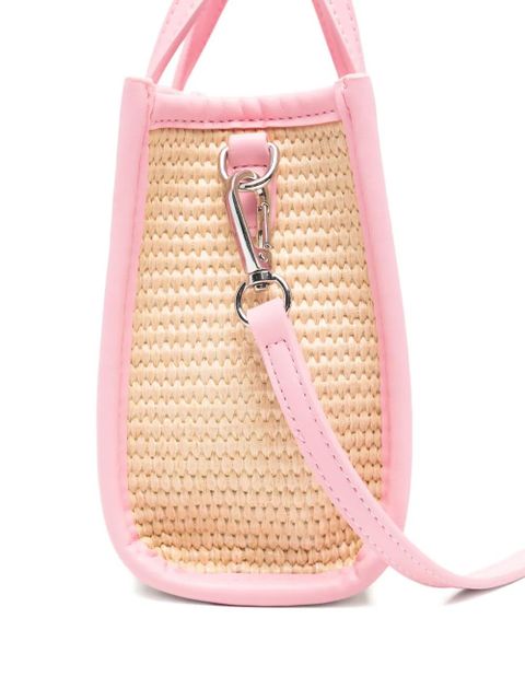 MC2 Saint Barth mini Vivian woven logo-embroidered tote bag - Neutrals