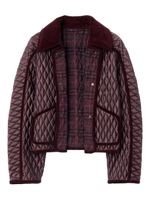 Burberry quilted corduroy-trimmed puffer jacket - Red - zdjęcie produktu nr 2