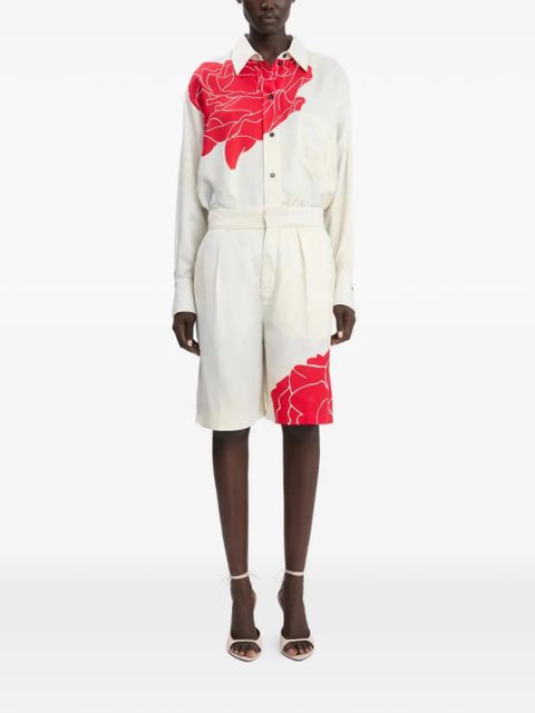 Victoria Beckham floral-print tailored shorts - Neutrals - zdjęcie produktu nr 2
