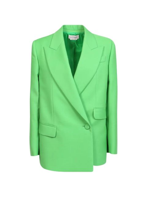 Alexander McQueen double-breasted drop hem blazer - Green - zdjęcie produktu nr 1