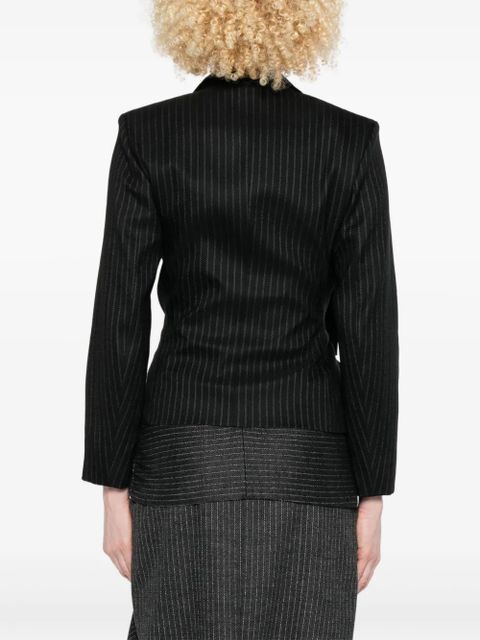 ISABEL MARANT pinstripe wrap blazer - Black