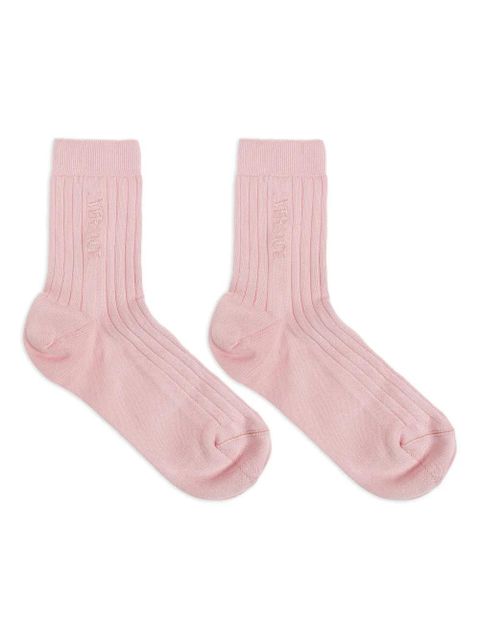 Versace ribbed logo-embroidered socks - Pink - zdjęcie produktu nr 1
