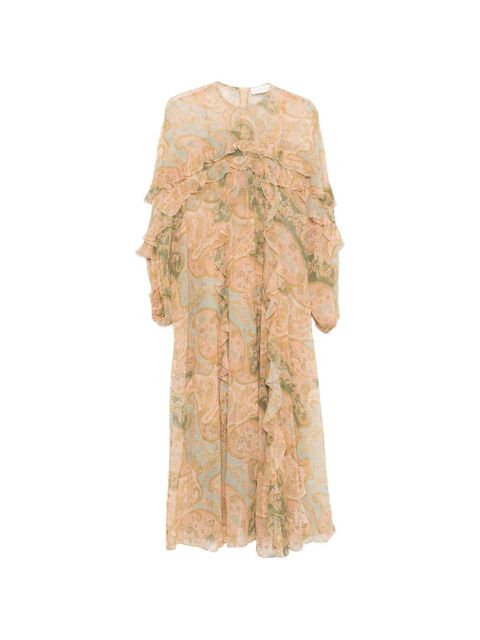 ZIMMERMANN Luna Flutter ruffled paisley dress - Neutrals - zdjęcie produktu nr 1