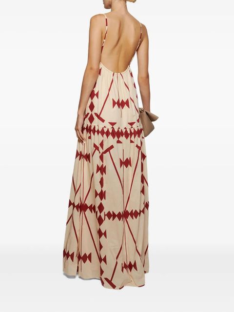 Johanna Ortiz Zea Palm geometric-print dress - Neutrals