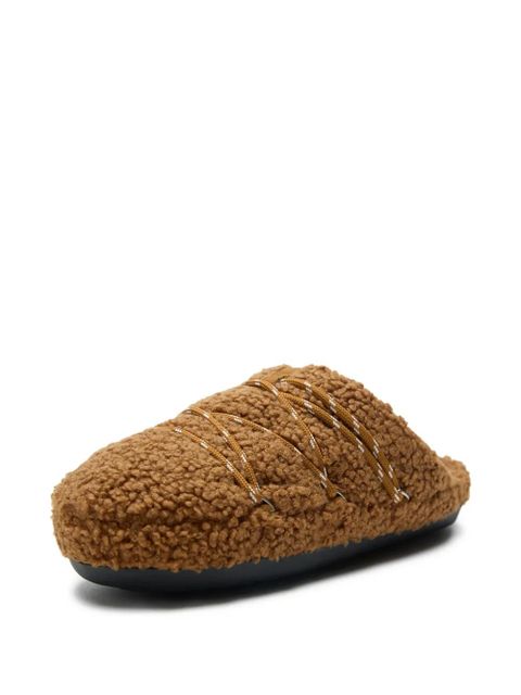 Moon Boot teddy lace-up slippers - Brown
