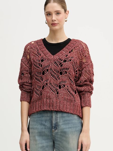 Sisley sweter z dodatkiem wełny damski kolor czerwony 1H5BL401E - zdjęcie produktu nr 1