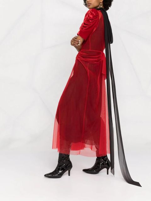 Maison Margiela Tango tulle overlay dress - Red