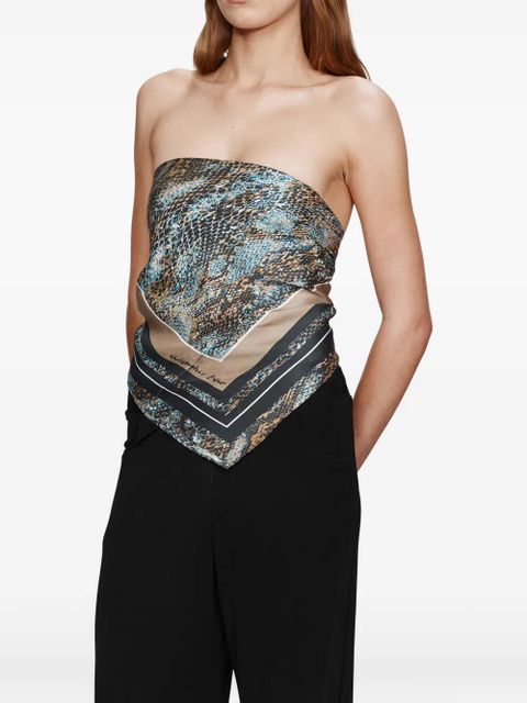 Christopher Esber Serpant silk scarf blouse - Blue - zdjęcie produktu nr 1