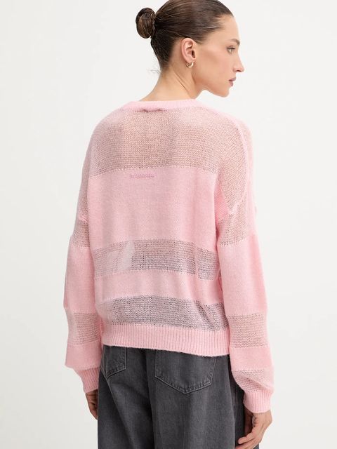 Patrizia Pepe sweter z dodatkiem wełny damski kolor różowy lekki 2K0335 K296 - zdjęcie produktu nr 2