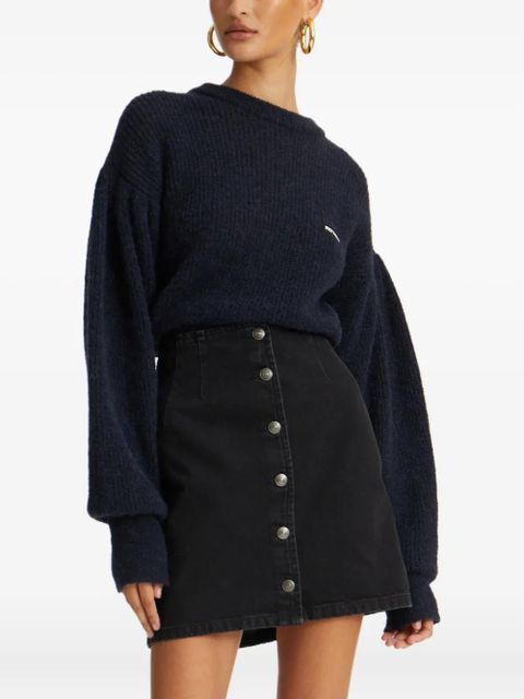ROTATE BIRGER CHRISTENSEN cuffed-sleeve crewneck sweater - Blue - zdjęcie produktu nr 2