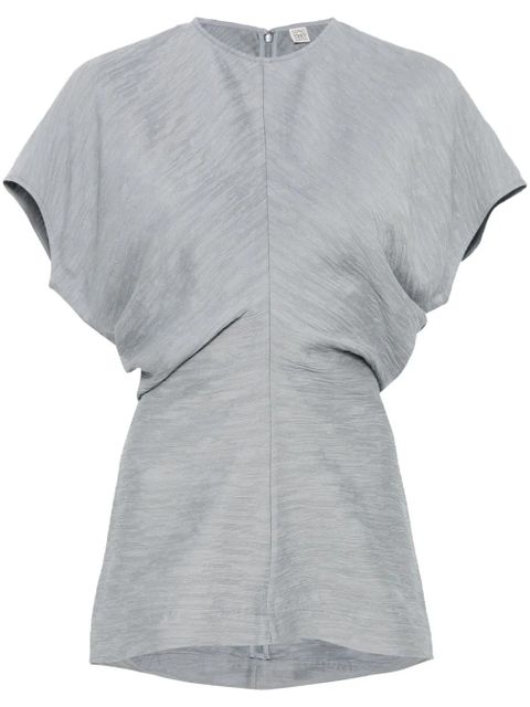TOTEME slouch-waist crinkled top - Blue - zdjęcie produktu nr 1