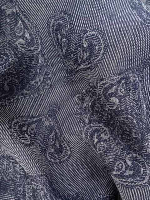 ETRO paisley-print fringed scarf - Blue