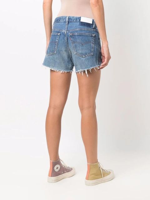 RE/DONE raw-edge denim shorts - Blue - zdjęcie produktu nr 2