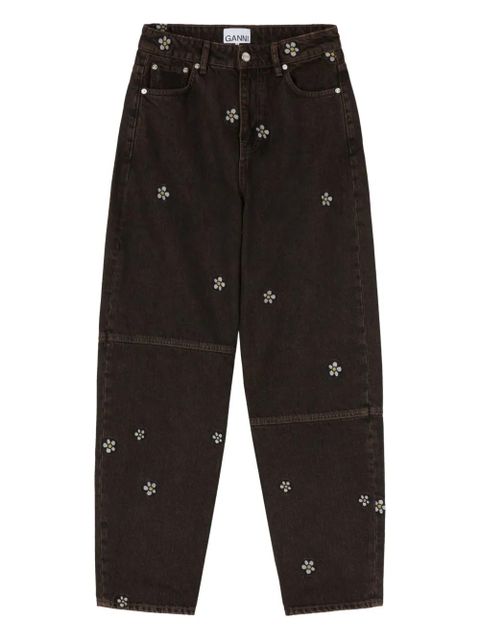 GANNI x Disney floral-embroidered jeans - Black - zdjęcie produktu nr 1