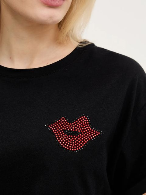 Aniye By t-shirt bawełniany damski kolor czarny 185884