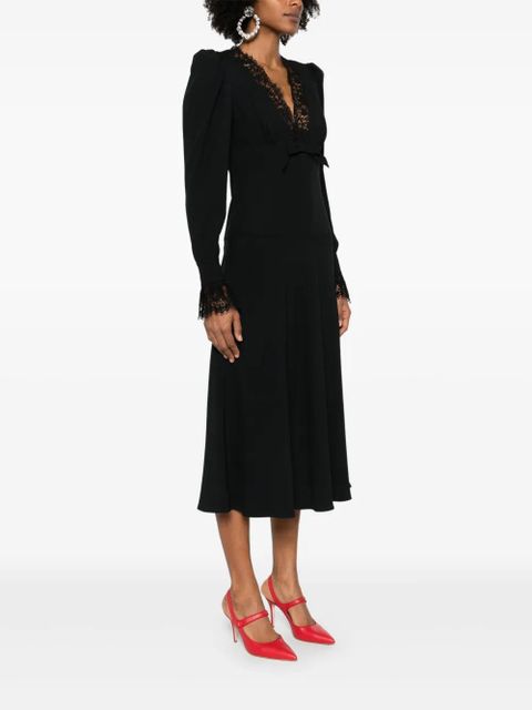 Alessandra Rich V-neck midi dress - Black