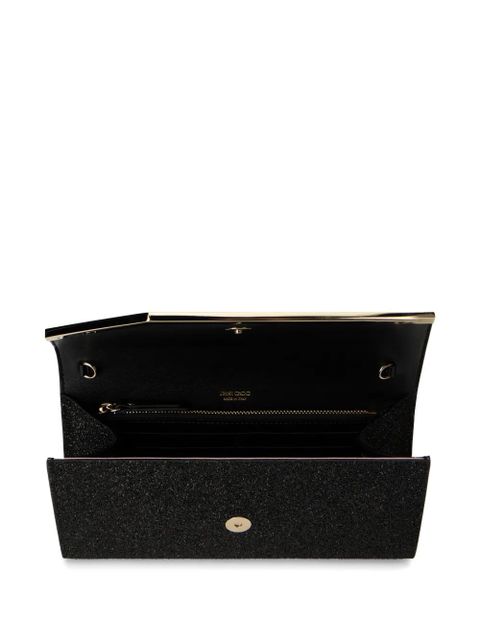 Jimmy Choo Emmie glitter clutch bag - Black