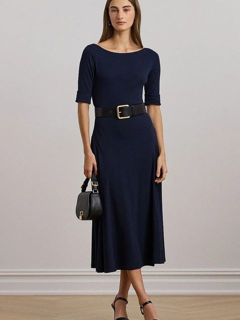 Lauren Ralph Lauren sukienka kolor granatowy mini rozkloszowana 200973599 - zdjęcie produktu nr 1