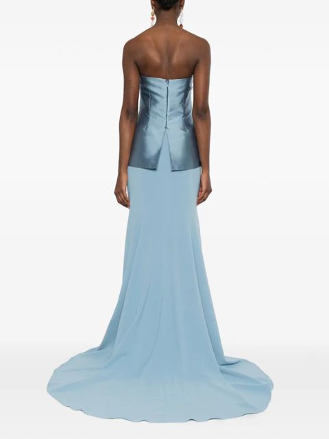 Solace London Alia strapless maxi dress - Blue