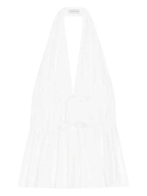 DRIES VAN NOTEN gathered-detail halter top - White - zdjęcie produktu nr 1