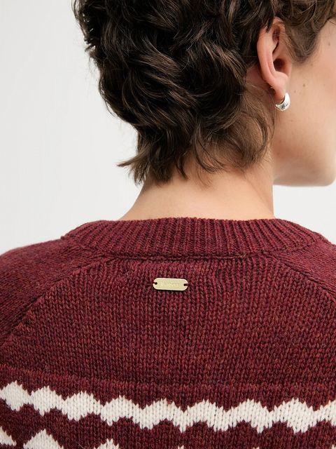 Barbour sweter z dodatkiem wełny MABEL damski kolor czerwony LKN1684