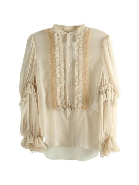 Comme Des Garçons ruffled shirt - Neutrals - zdjęcie produktu nr 1