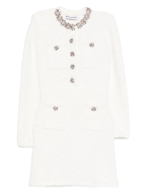 Self-Portrait embellished pocket mini dress - White - zdjęcie produktu nr 1