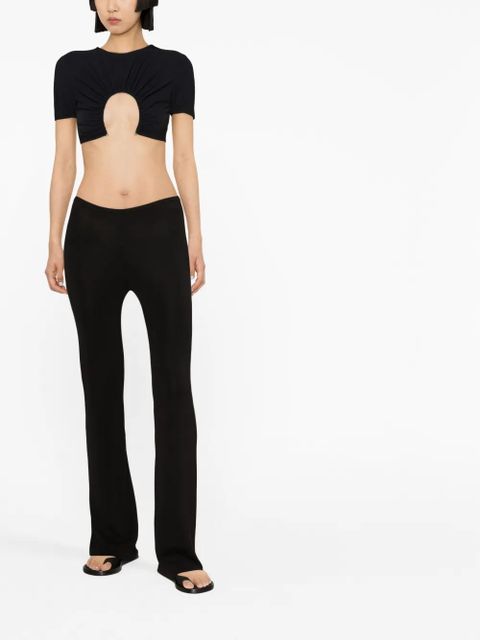 Christopher Esber cut-out cropped T-shirt - Black