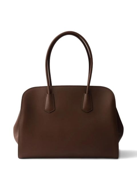 Prada large leather tote bag - Brown - zdjęcie produktu nr 2