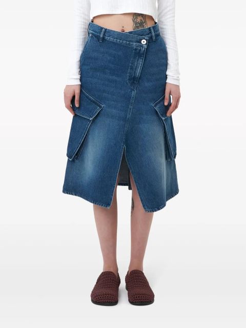 JW Anderson cargo denim midi skirt - Blue