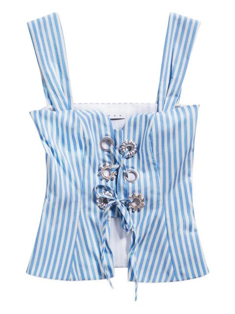 AREA striped grommet corset top - Blue - zdjęcie produktu nr 1