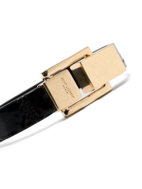 Saint Laurent Le Carré leather bracelet - Black