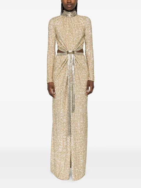 Rabanne sequin-embellished maxi dress - Gold