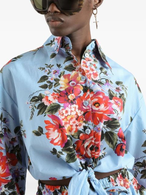 Dolce & Gabbana floral tie top - Blue