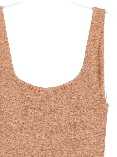 Hunza G crinkle-effect square-neck swimsuit - Neutrals