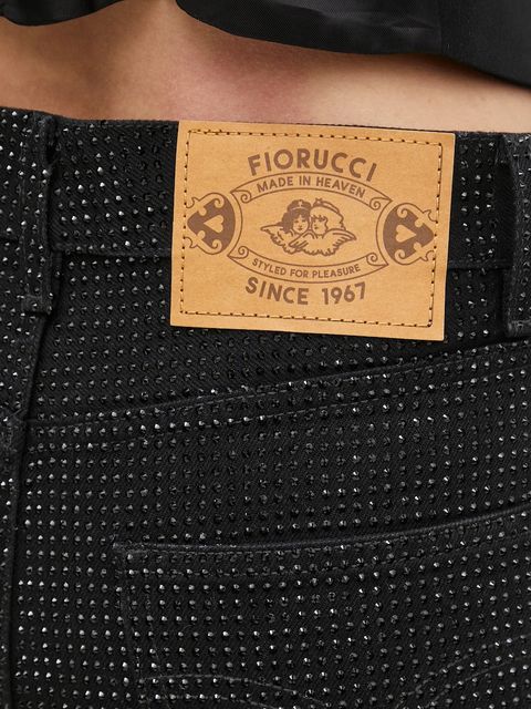 Fiorucci jeansy Rhinestone Flared damskie high waist U02SPDJE083DN01DN05