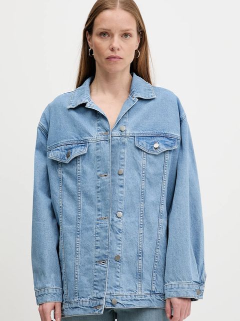 Answear.LAB kurtka jeansowa bawełniana kolor niebieski przejściowa oversize - zdjęcie produktu nr 1
