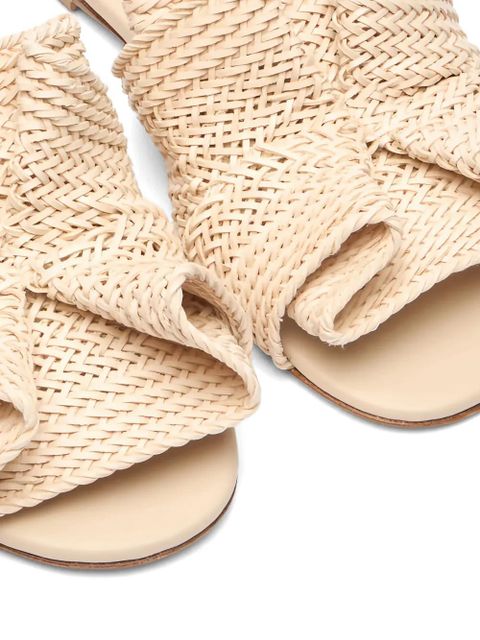 Casadei Hanoi ruffled flat sandals - Neutrals