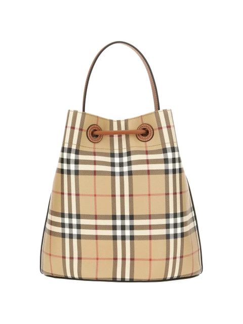 Burberry small Check Bucket drawstring shoulder bag - Neutrals - zdjęcie produktu nr 2