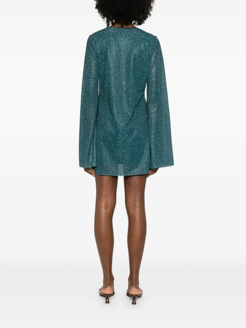 Oséree Lumière V-neck ring mini dress - Green